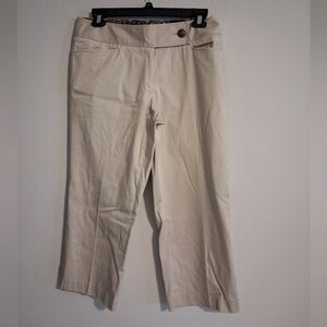 Beige Wide Legged Cropped Pants Size 14